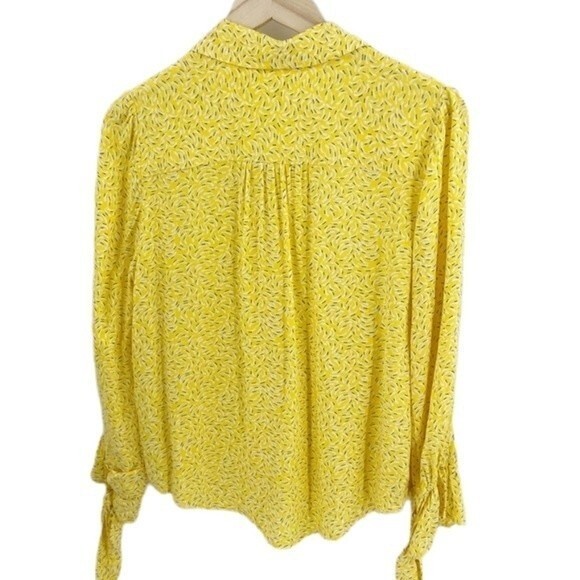 Anthropologie Maeve Blithe Button Down Blouse in Yellow 0 NWOT - Picture 4 of 10